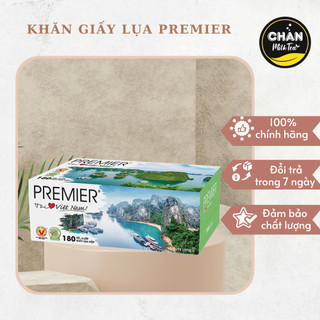 Khăn giấy hộp, khăn giấy rút, khăn giấy lụa Premier 180 tờ