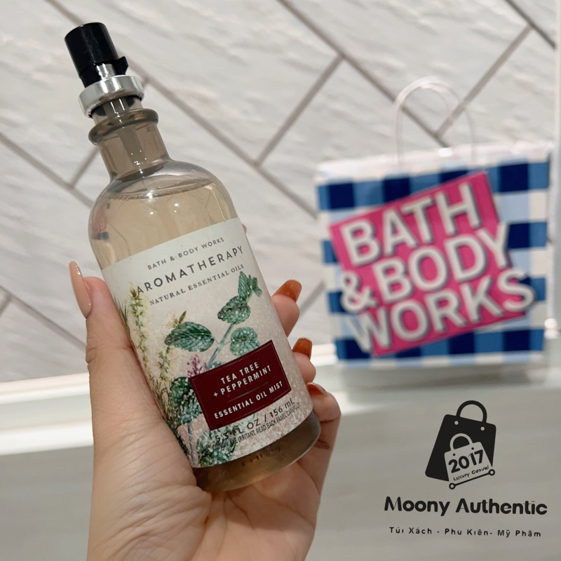 ( Tặng túi giấy từ 2 sp ) Xịt thơm Bath & Body Works Aromatherapy - Tea Tree + Peppermint, 156ml