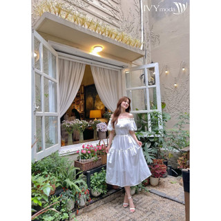 Đầm trễ vai dáng midi thiết kế bigsize (thời trang bigsize vicky.g - anitagreen) NQ0923