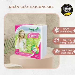 Khăn ăn, khăn giấy vuông sài gòn care 100 tờ 330x330