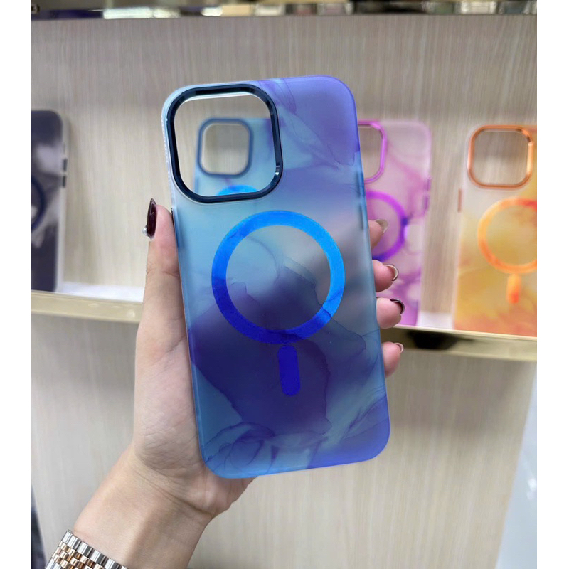 Ốp lưng Likgus nhám vân loang hỗ trợ sạc cho iPhone 15 Pro Max/ 14 Pro Max/ 13 Pro max/ 12 Pro max siêu đẹp sang trọng