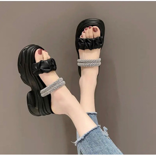 Dép bm quai xếp 2 dây xoàn qc