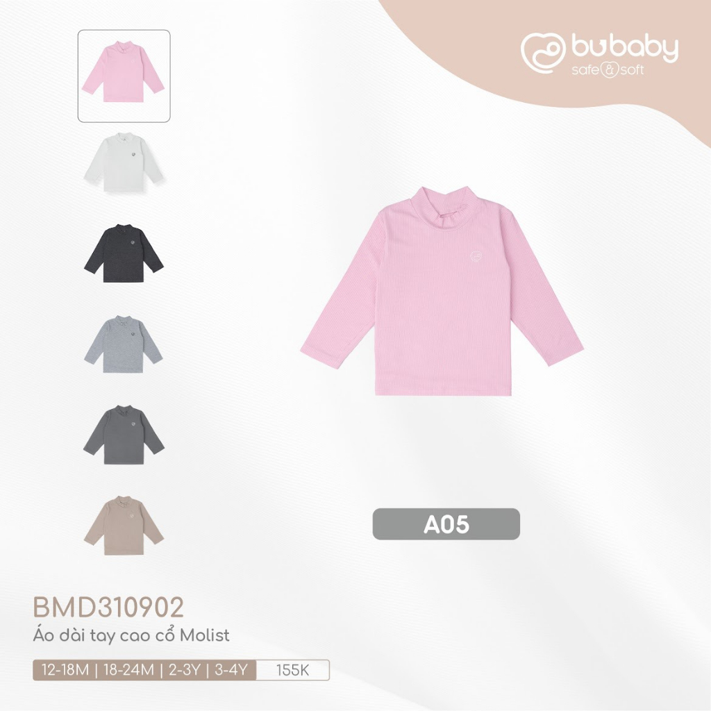 Bu baby - Áo dài tay cao cổ Molist BMD310902