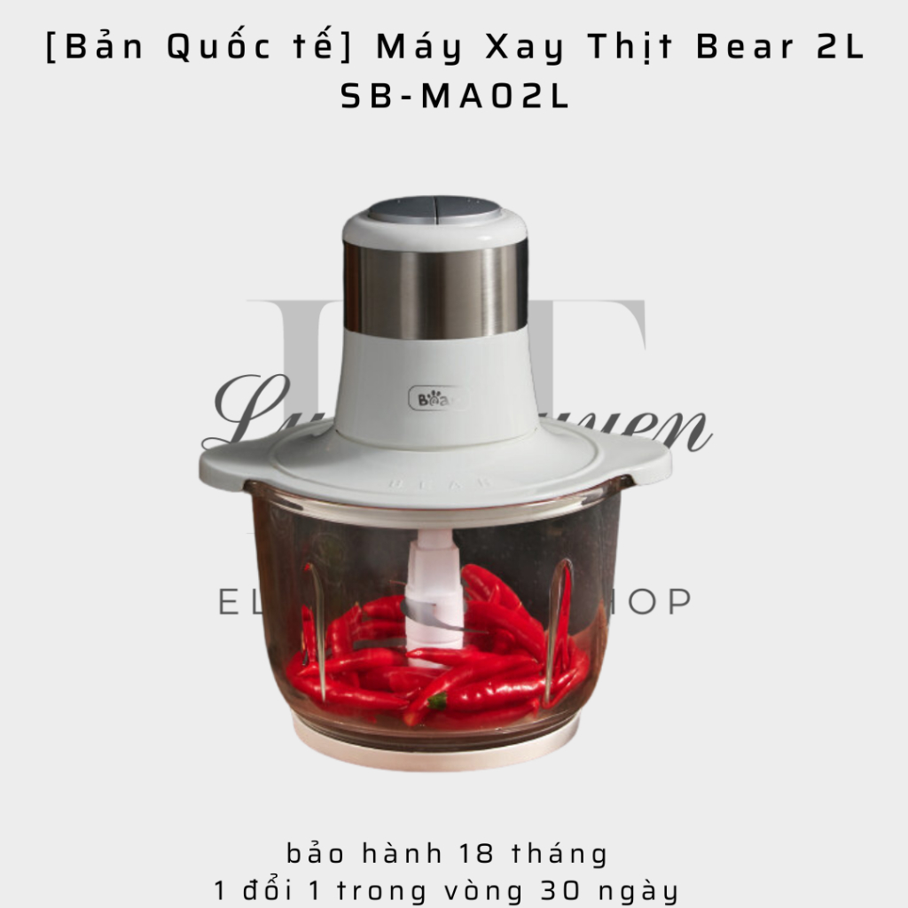 [Bản Quốc tế] Máy Xay Thịt Bear 2L SB-MA02L, máy xay đa năng, bảo hành chính hãng 18 tháng TLTes