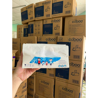 Hàng y hình - 1 thùng 40 gói khăn giấy ăn rút lụa tiện lợi cao cấp caboo 480 tờ /4 lớp mịn, dai - npp mộc trà