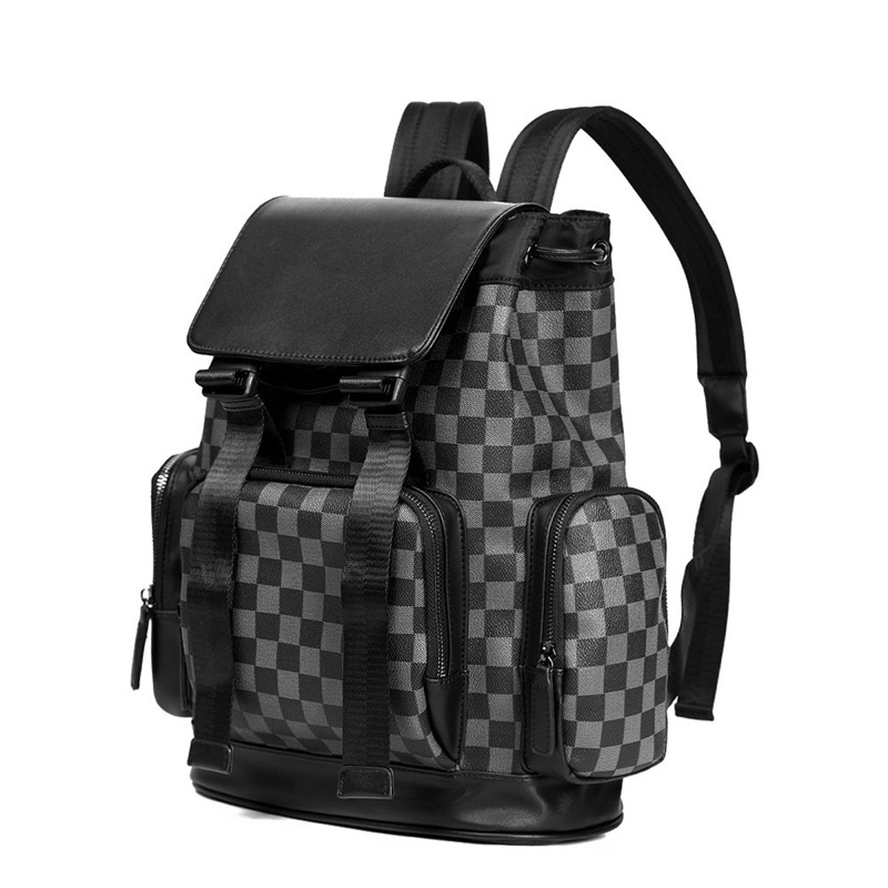 Balo da thời trang, hoạ tiết caro chất da chống thấm nước chống mài mòn, đựng vừa Laptop và A4 - LARA BACKPACK, novstore