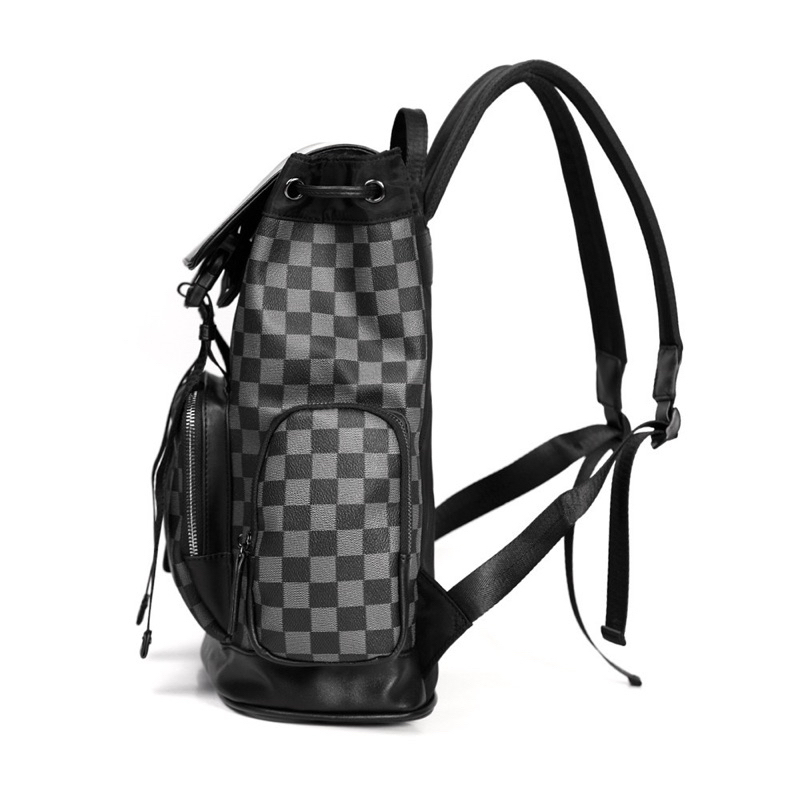 Balo da thời trang, hoạ tiết caro chất da chống thấm nước chống mài mòn, đựng vừa Laptop và A4 - LARA BACKPACK, novstore