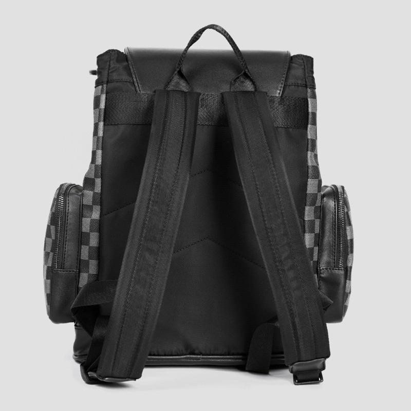 Balo da thời trang, hoạ tiết caro chất da chống thấm nước chống mài mòn, đựng vừa Laptop và A4 - LARA BACKPACK, novstore