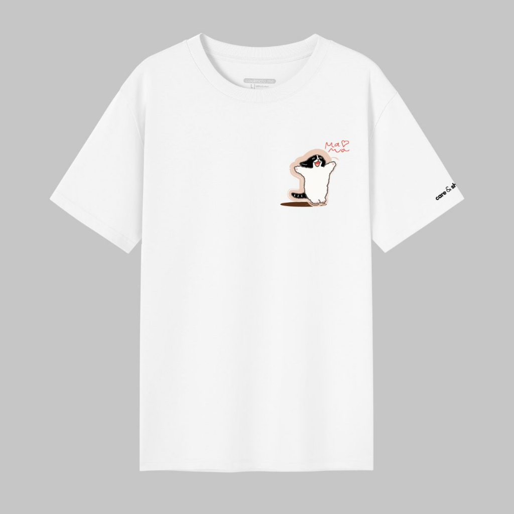 Áo thun cotton Care & Share Cat mama ngực trái - Thương hiệu Coolmate