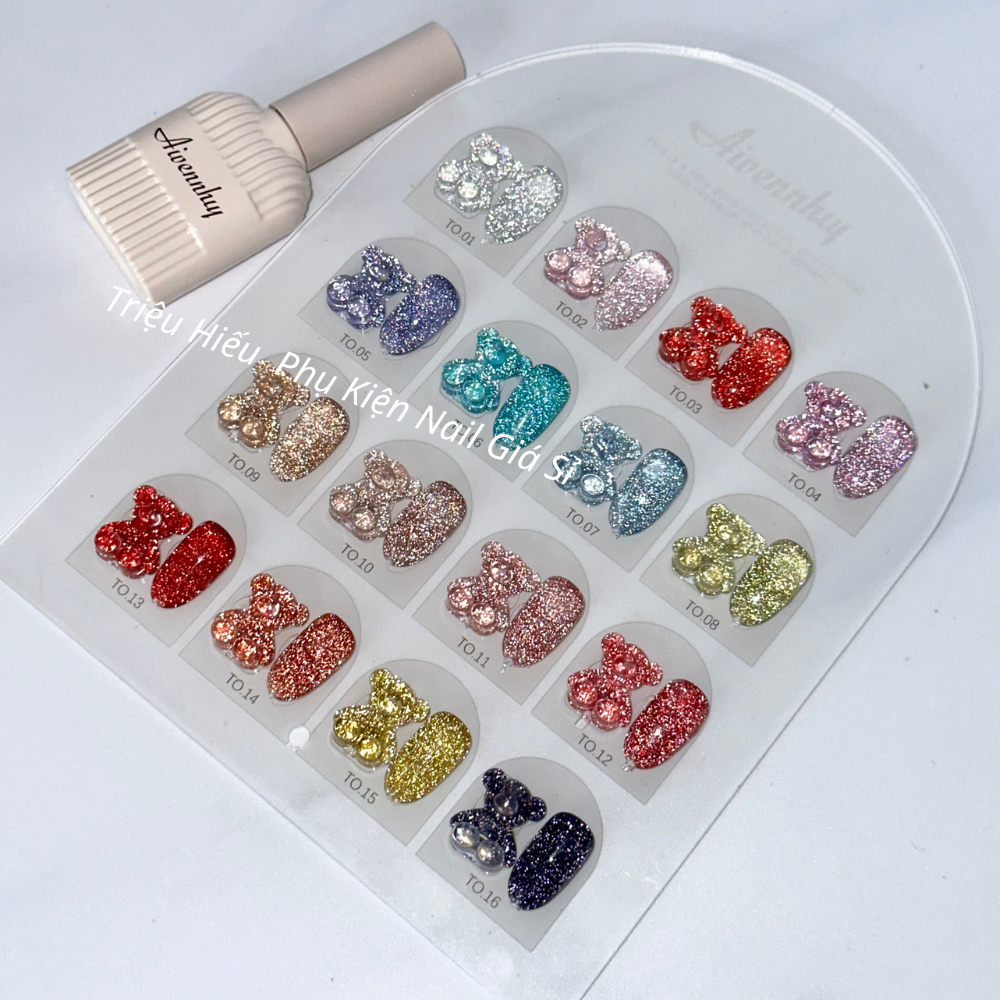 Sơn nhũ flash các sét 9 màu, sét 16 màu tặng kèm bảng