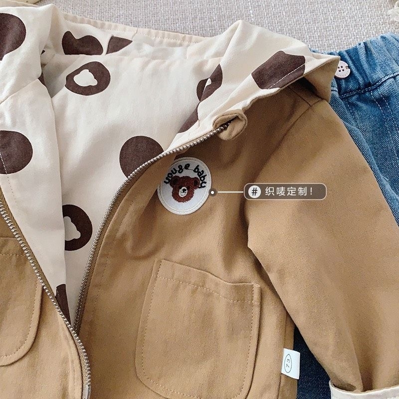 Áo khoác gấu kaki 2 mặt bé trai 🐻 Hàng QCCC🐻 Áo khoác bé trai size 80-130
