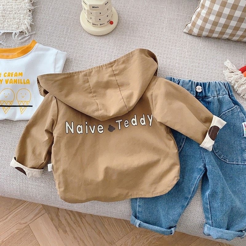 Áo khoác gấu kaki 2 mặt bé trai 🐻 Hàng QCCC🐻 Áo khoác bé trai size 80-130