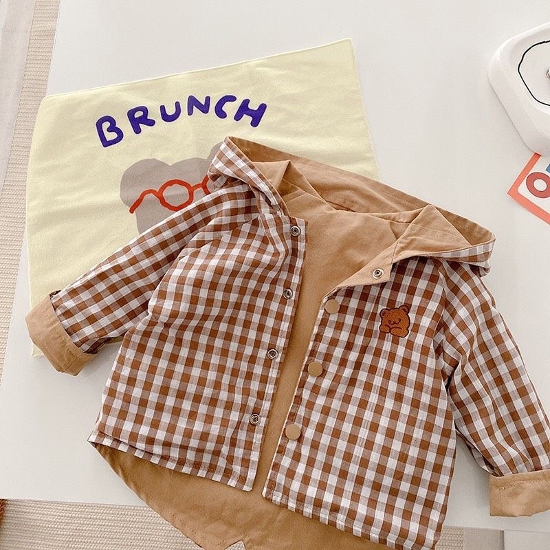 Áo khoác gấu kaki 2 mặt bé trai 🐻 Hàng QCCC🐻 Áo khoác bé trai size 80-130