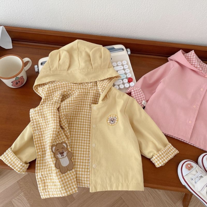 Áo khoác thỏ mặc 2 mặt bé gái 🍓 Hàng QCCC🍓 Áo khoác bé gái size 80-130
