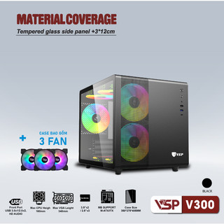 Vỏ case máy tính gaming v300 - mini - atx - hàng chính hãng