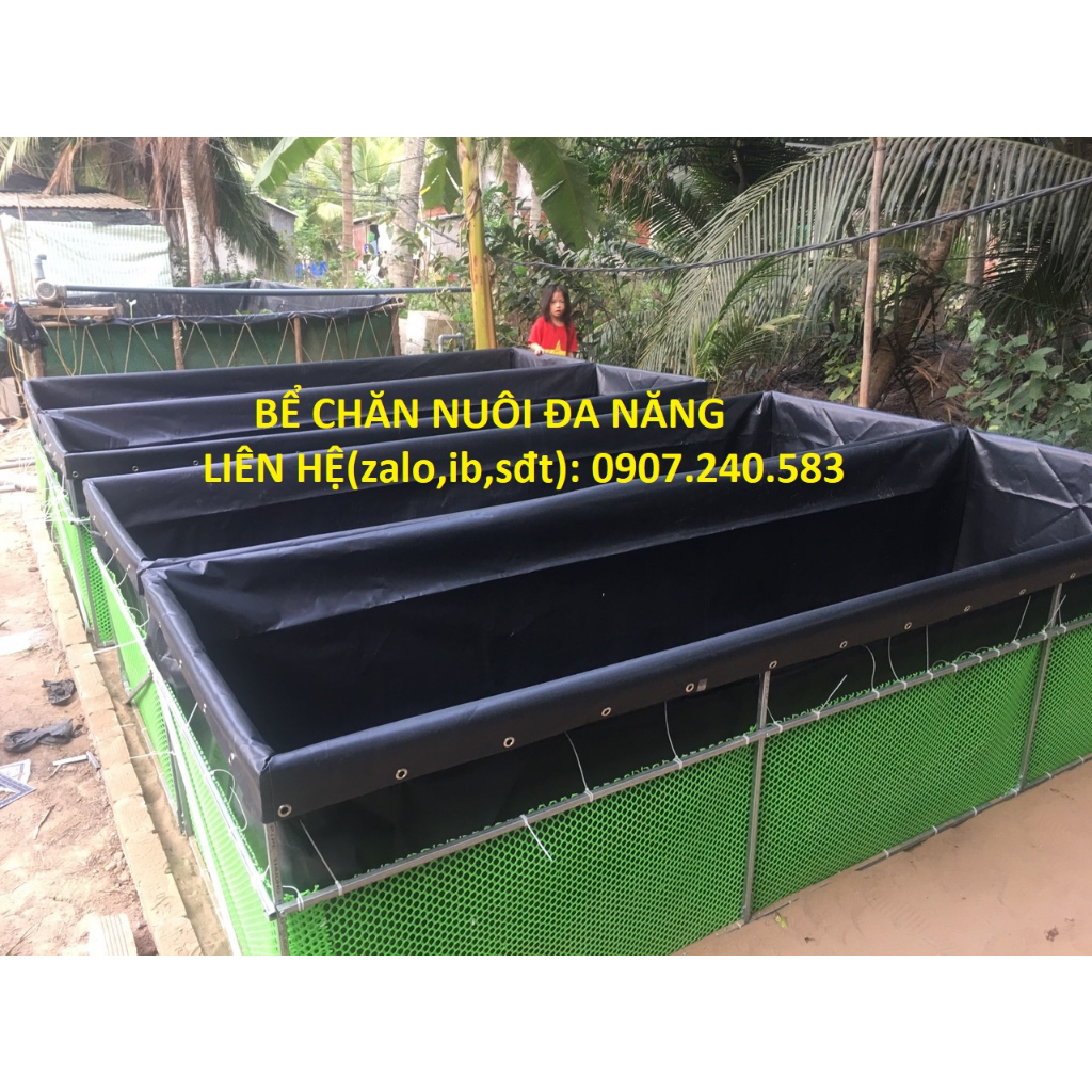 BỂ HDPE, CHĂN NUÔI ỐC, LƯƠN, ẾCH... BỂ BẠT CHỨA NƯỚC. dày 0.3mm