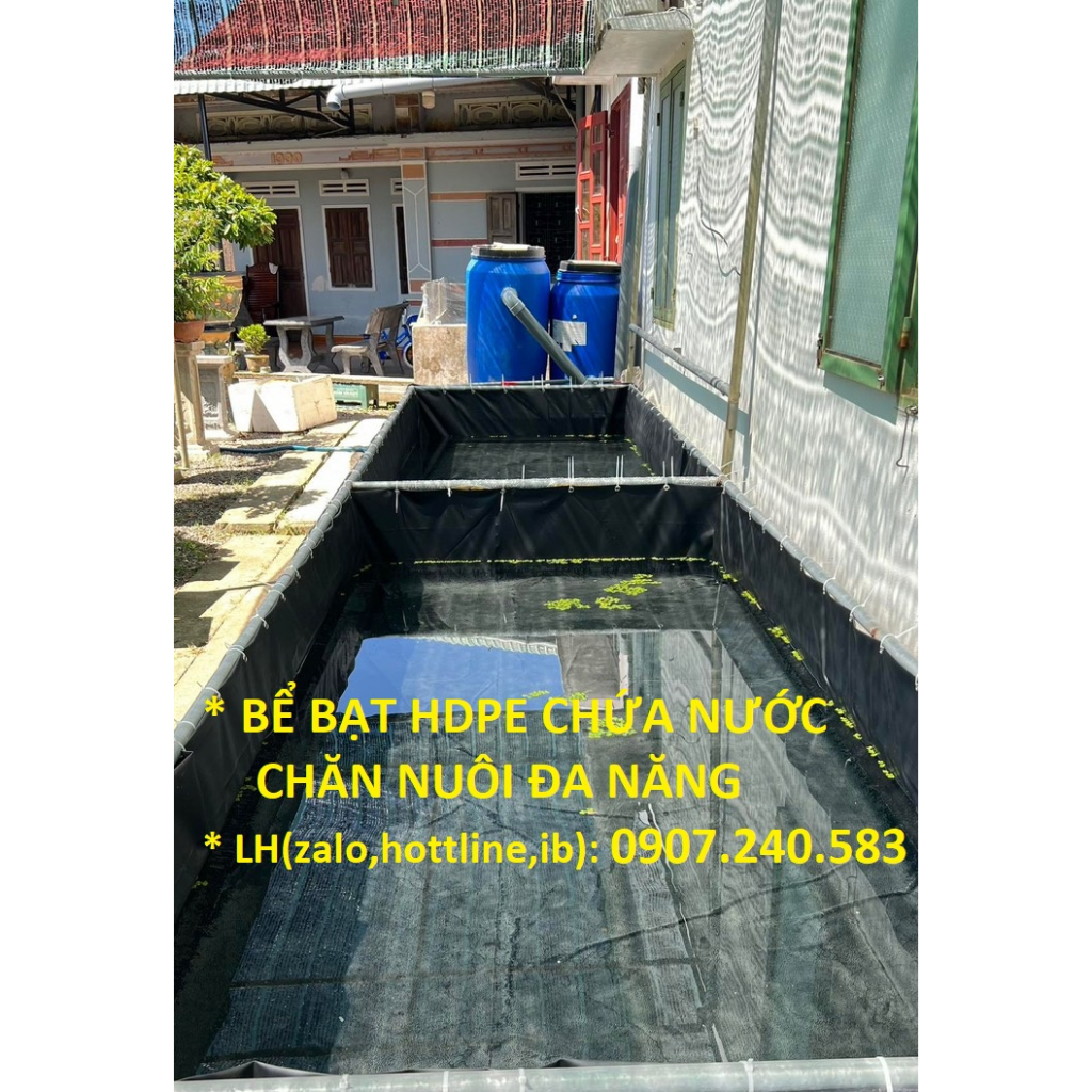 BỂ HDPE, CHĂN NUÔI ỐC, LƯƠN, ẾCH... BỂ BẠT CHỨA NƯỚC. dày 0.3mm