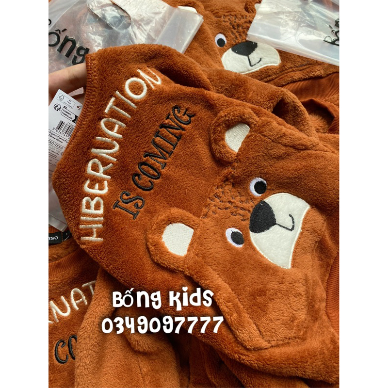 Bộ Bông Bé Gái Gấu Nâu Cam Inextenso