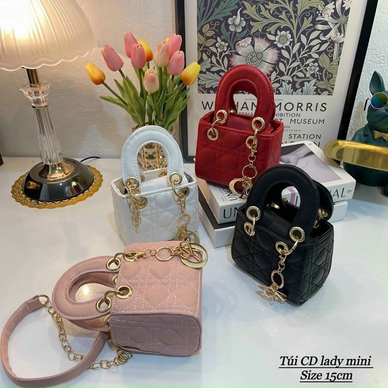 Túi Hộp Vuông Size Mini Mẹ Và Bé Tặng Kèm Chùm Móc Chữ Phụ Kiện