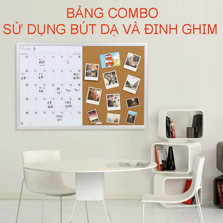 (THANH LÍ) Bảng Ghim Bần 45x60cm Khung Nhôm, Ghim ảnh, thông tin, ghi chú