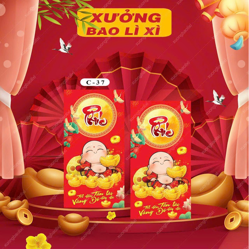 Set 10 Bao Lì Xì Kiểu Thần Tài, Ông Địa  Giá Sỉ