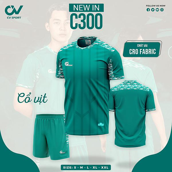 Quần Áo Bóng Đá ,Đồ Đá Banh CV300 Chất Vải Mè Dệt 4 Chiều Kim Cương Thấm Hút ,Thoát Ẩm Siêu Tốc