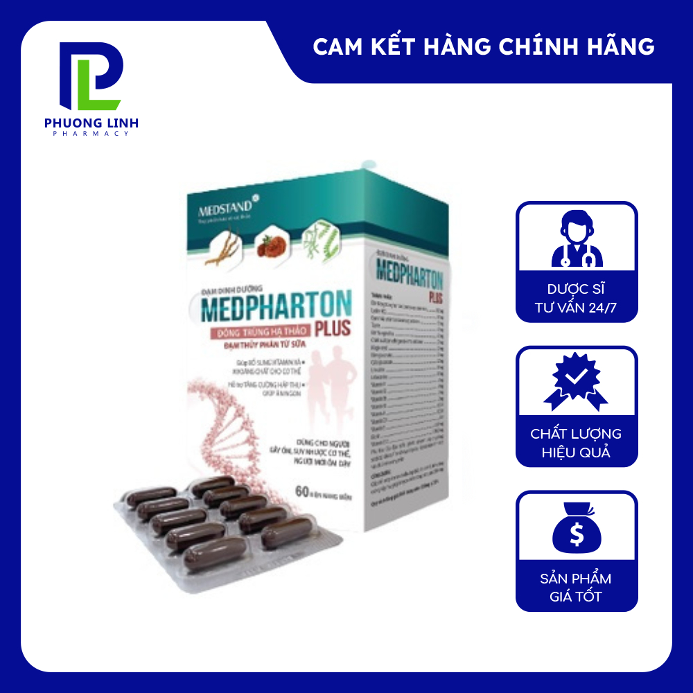 Medpharton Plus Đạm Thuỷ Phân Giúp Tăng Đề Kháng, Giảm Mệt Mỏi cho người ốm dậy, phục hồi sức khoẻ, giúp ăn ngủ ngon