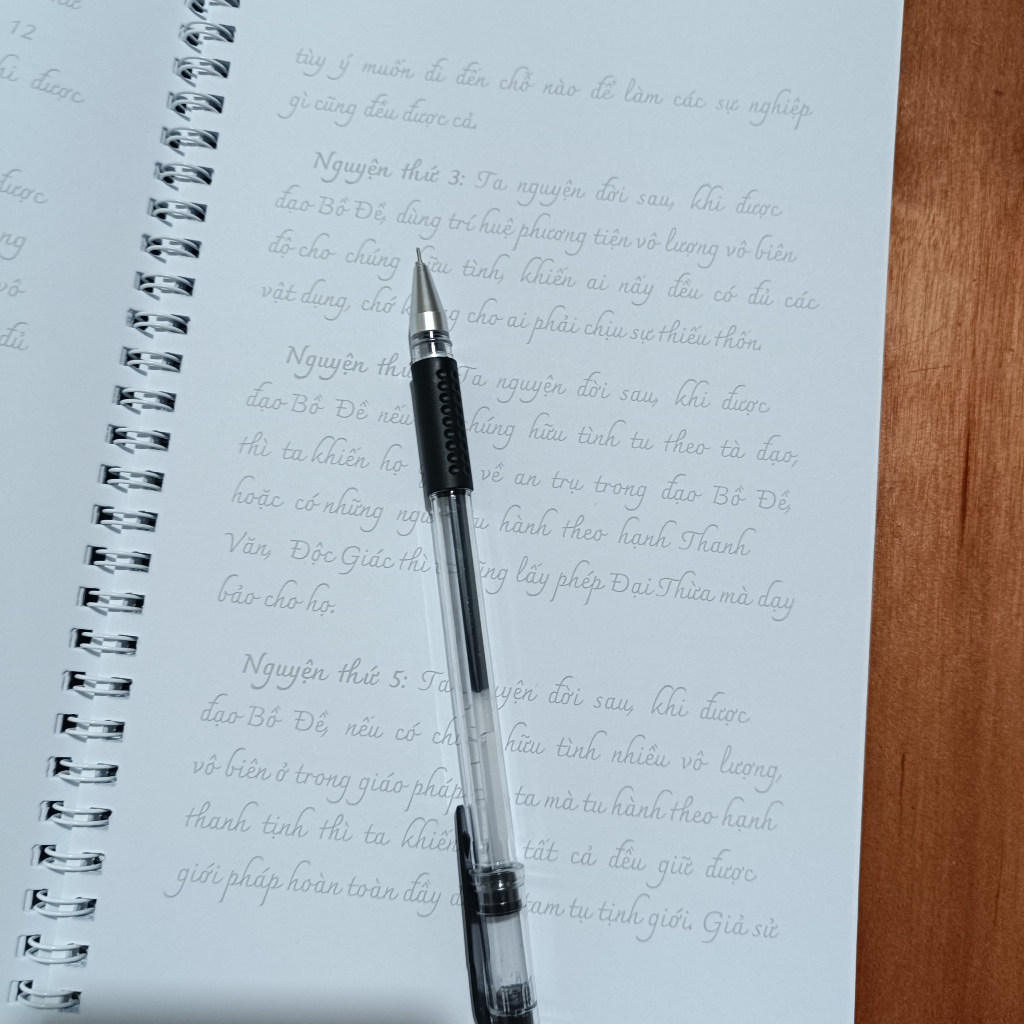 Sổ Chép Kinh Dược Sư in Mờ Tặng Kèm Bút Chép Kinh.