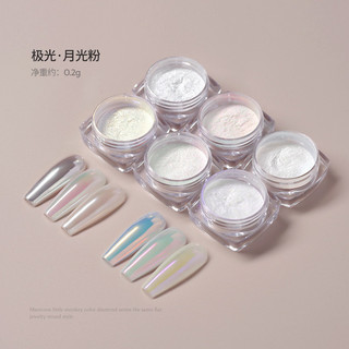 Set bột tráng gương ngọc trai 6 màu hot trang trí móng xinh