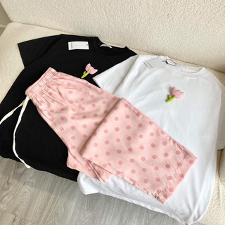 𝗛𝗮̀𝗻𝗴 𝗰𝗵𝗶́𝗻𝗵 𝗵𝗮̃𝗻𝗴 Set Little lily  áo thun 100% cotton kết hợp quần viscose