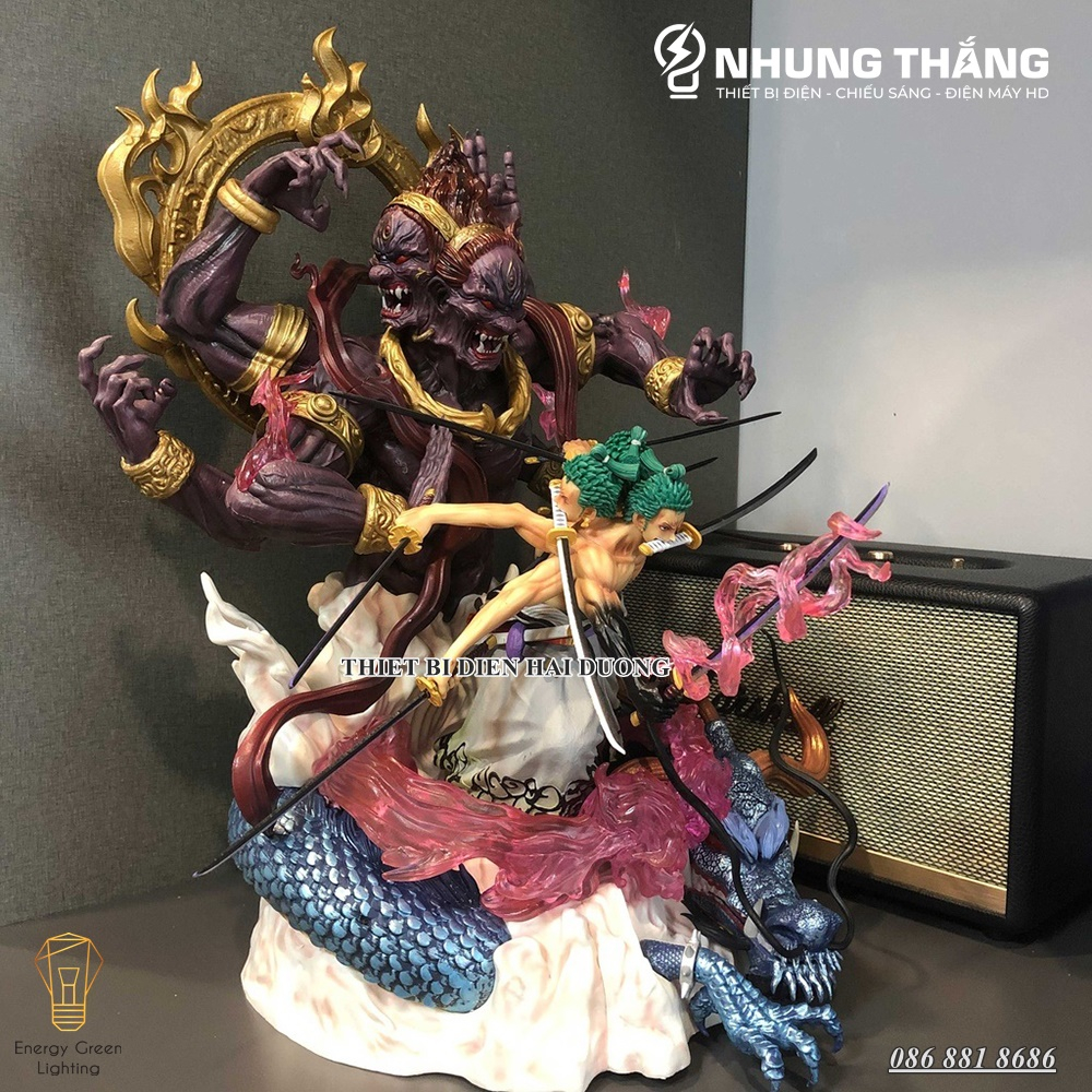 Mô Hình One Pice Zoro Quỷ thần Asura Kyutoryu - 3 Đầu - 6 Tay- 9 Kiếm Siêu Chất OP-004 - Cao 38cm