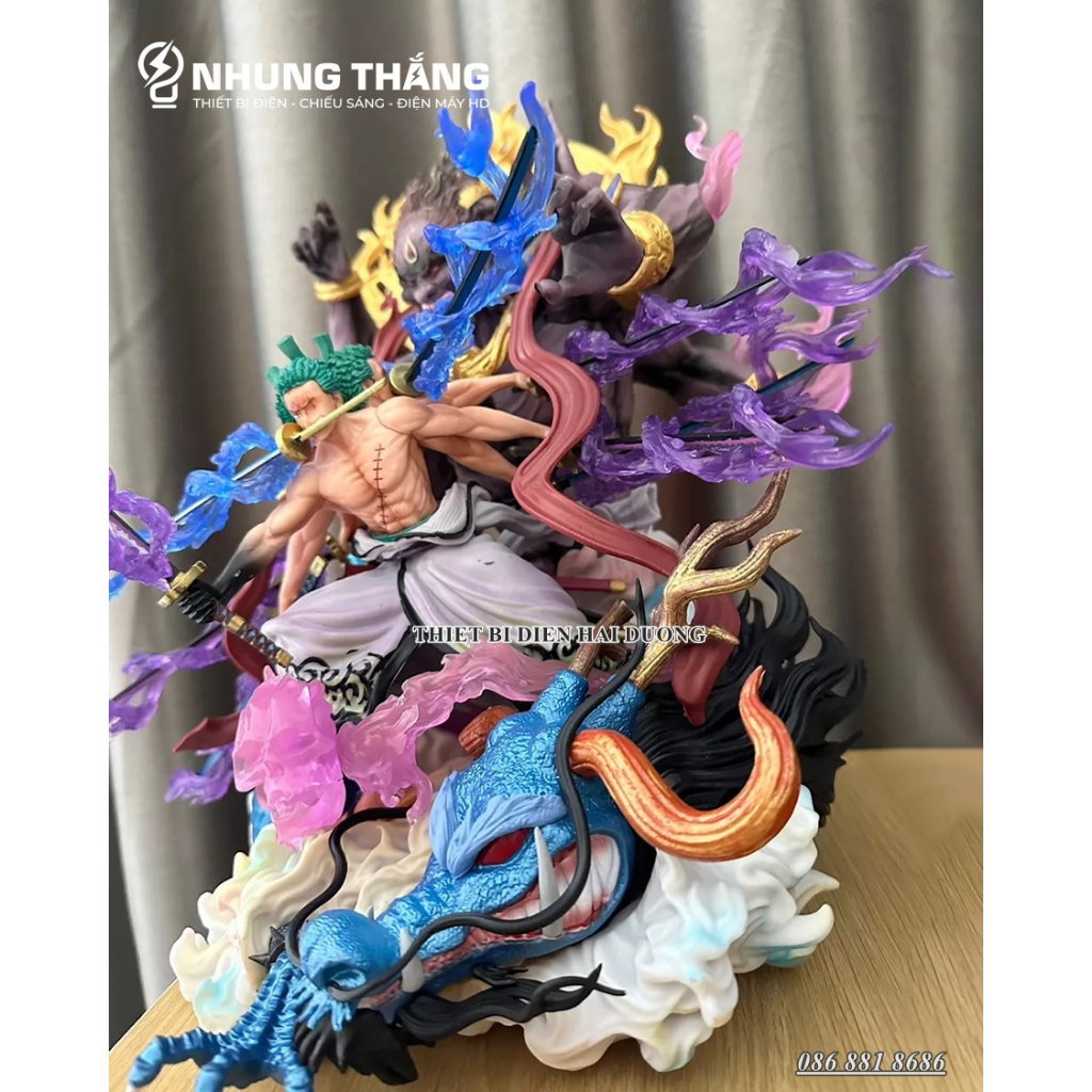 Mô Hình One Pice Zoro Quỷ thần Asura Kyutoryu - 3 Đầu - 6 Tay- 9 Kiếm Siêu Chất OP-004 - Cao 38cm