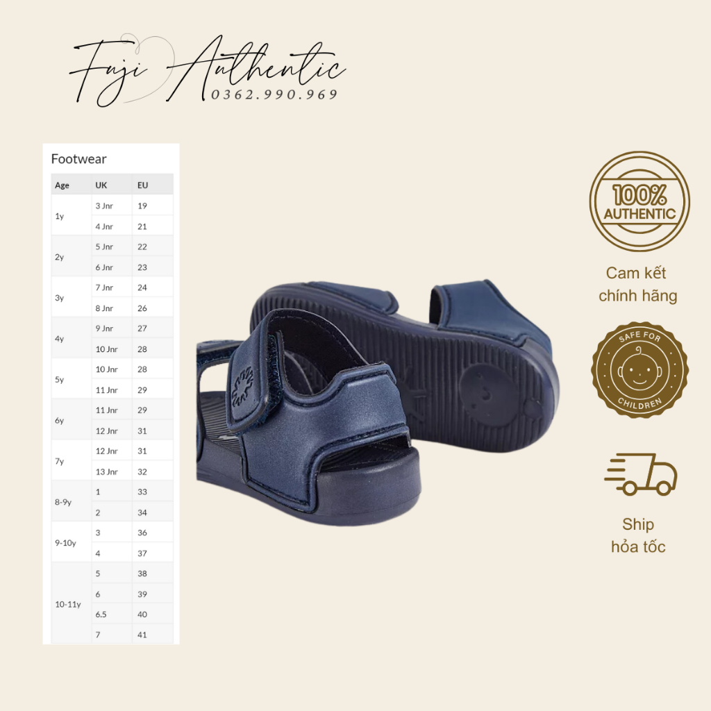 Sandal xanh than siêu nhẹ GEORGE cao cấp cho bé trai