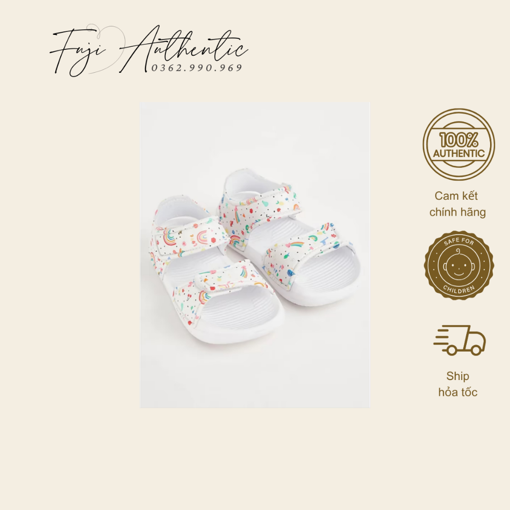 Sandal trắng họa tiết siêu nhẹ GEORGE cho bé trai