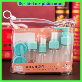 Bộ chiết mỹ phẩm du lịch 7 món mini tiện lợi