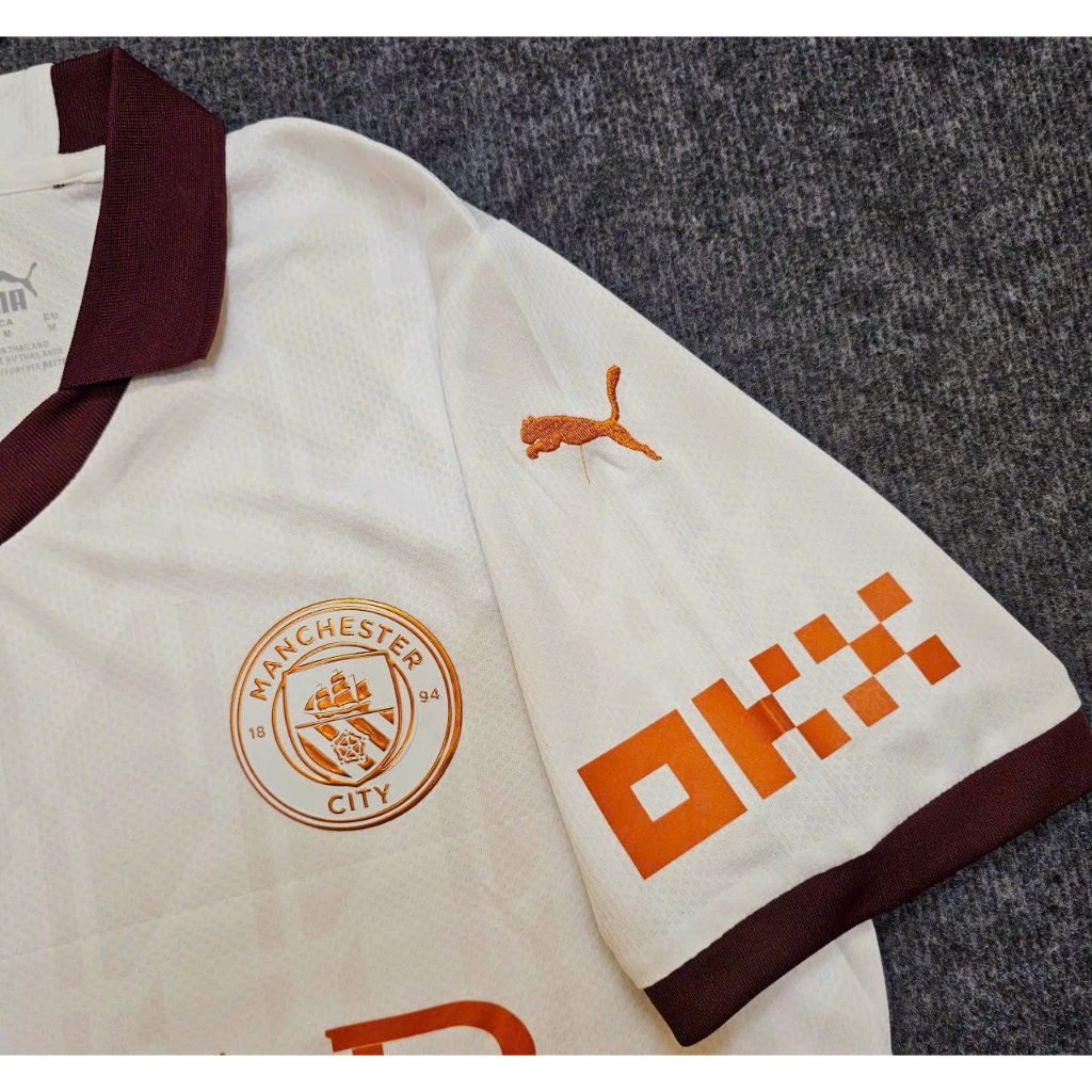 Bộ Quần Áo Bóng Đá CLB Man City Sân Khách Trắng 2023 Mè Thái