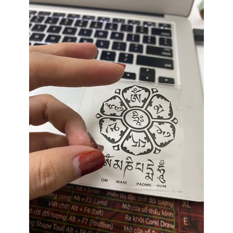 Tờ Dán Chú Đại Bi 12x6cm, Chú Dược Sư 6.5x3.5 decal sữa cán bóng decal dán có keo