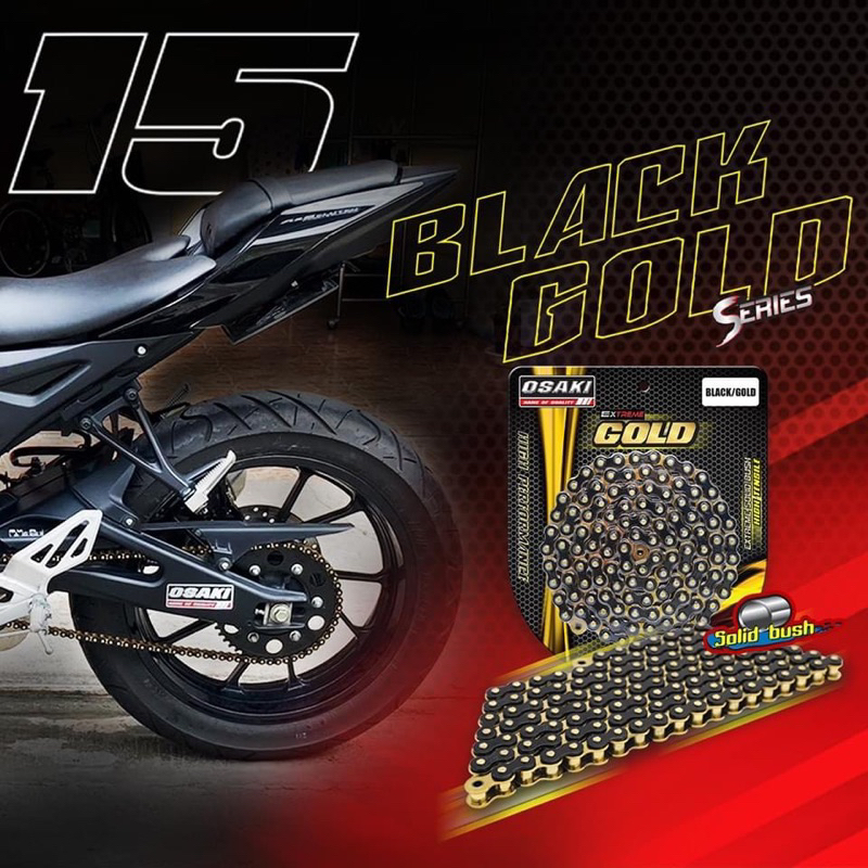 Bộ nhông sên dĩa, nhông xích dĩa xe máy Osaki Thailand màu đen-vàng có đủ các loại xe.