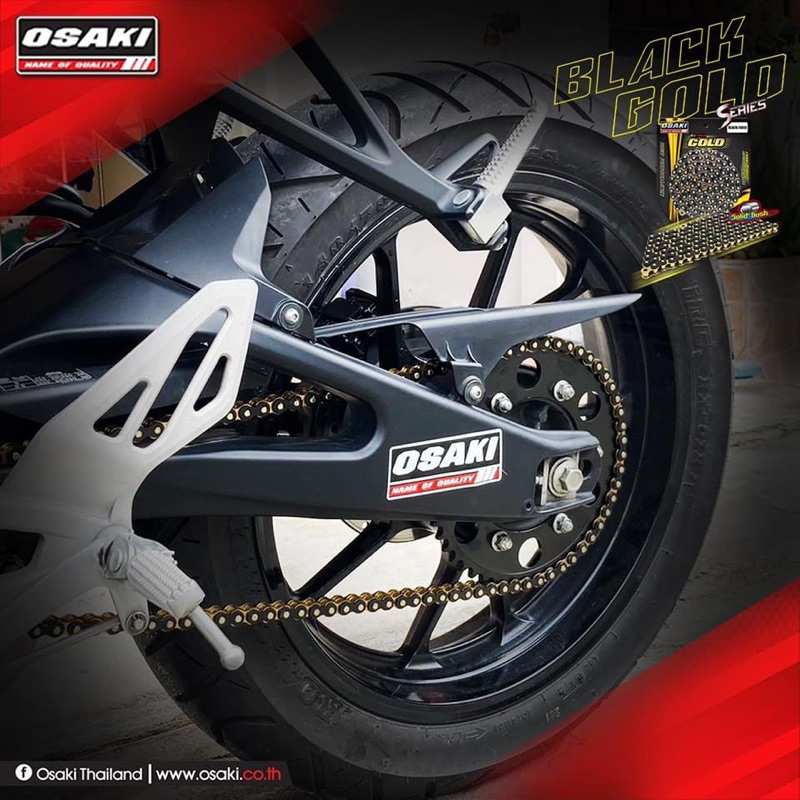 Bộ nhông sên dĩa, nhông xích dĩa xe máy Osaki Thailand màu đen-vàng có đủ các loại xe.