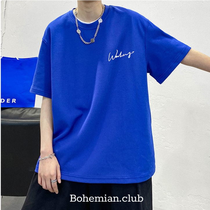 Áo thun chữ Trending Cotton co dãn Unisex Nam Nữ Form Rộng Tay Lỡ - Bohemian.club