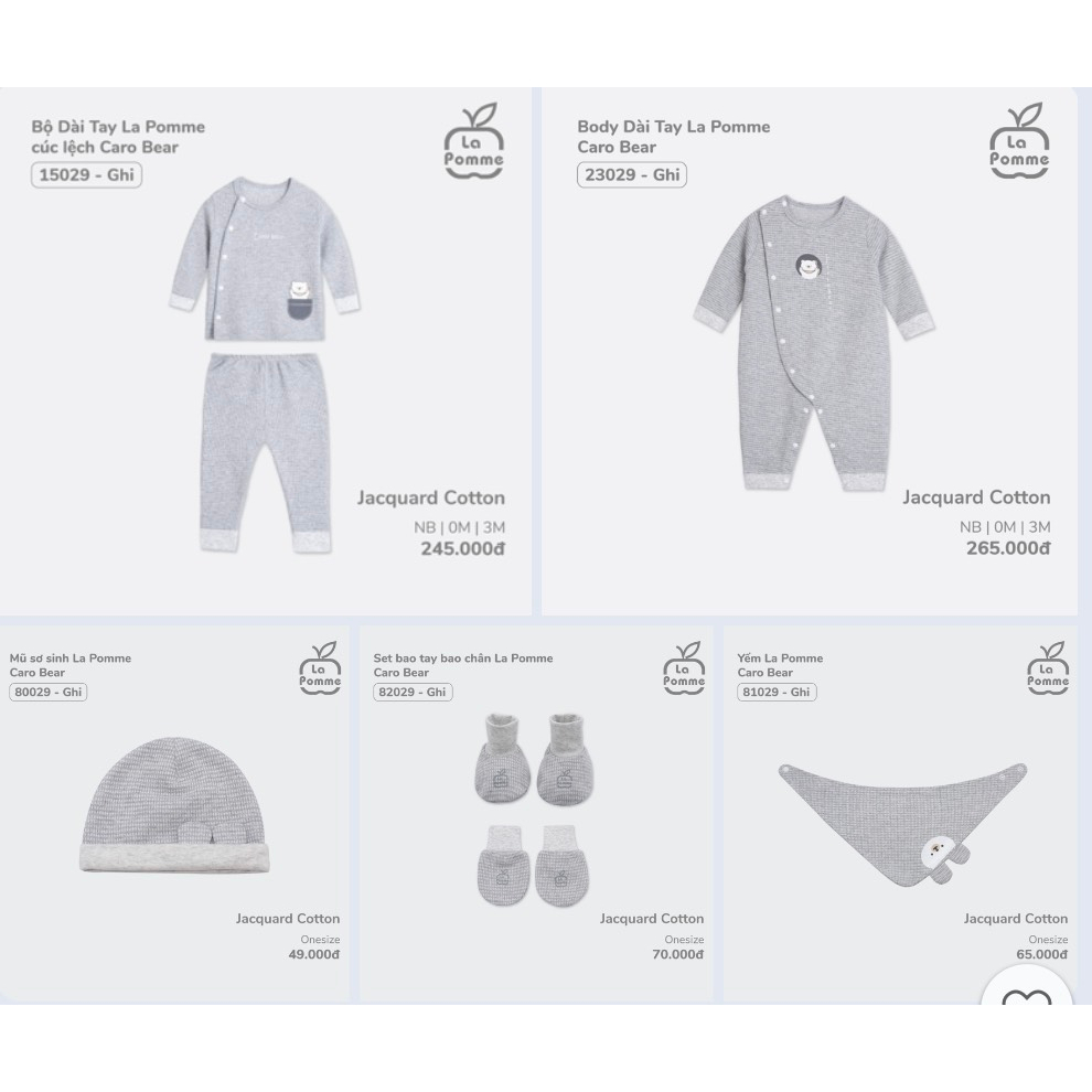 Lapome - Sét sơ sinh Caro Bear LP029