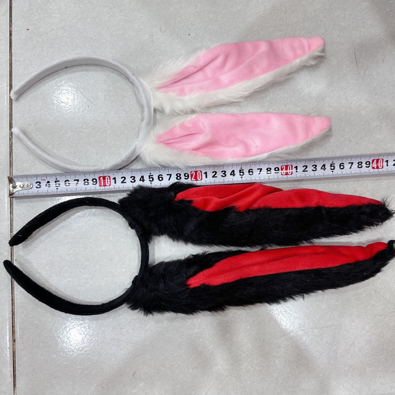 CC03 Cài tóc tai thỏ cosplay Băng đô cài tóc hình tai thỏ lông siêu dài có thể uốn cong cho nữ