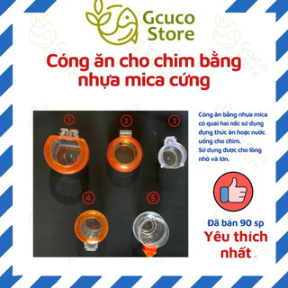 Cóng ăn cho chim nhựa mica cứng trong suốt (1 cái)