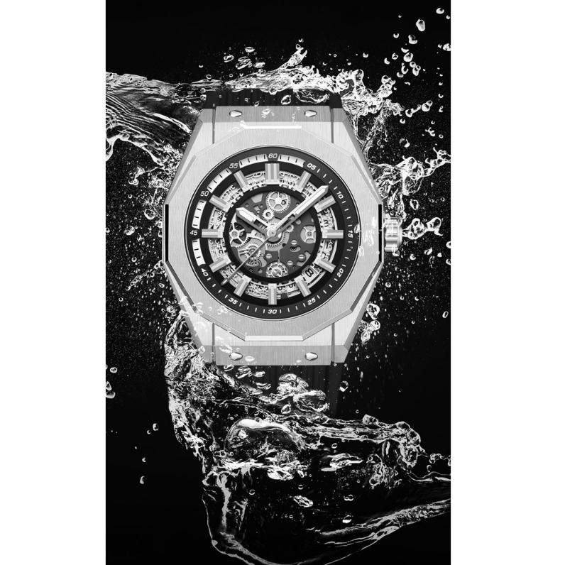 Đồng hồ nam Hanboro automatic dây silicone 42mm chính hãng