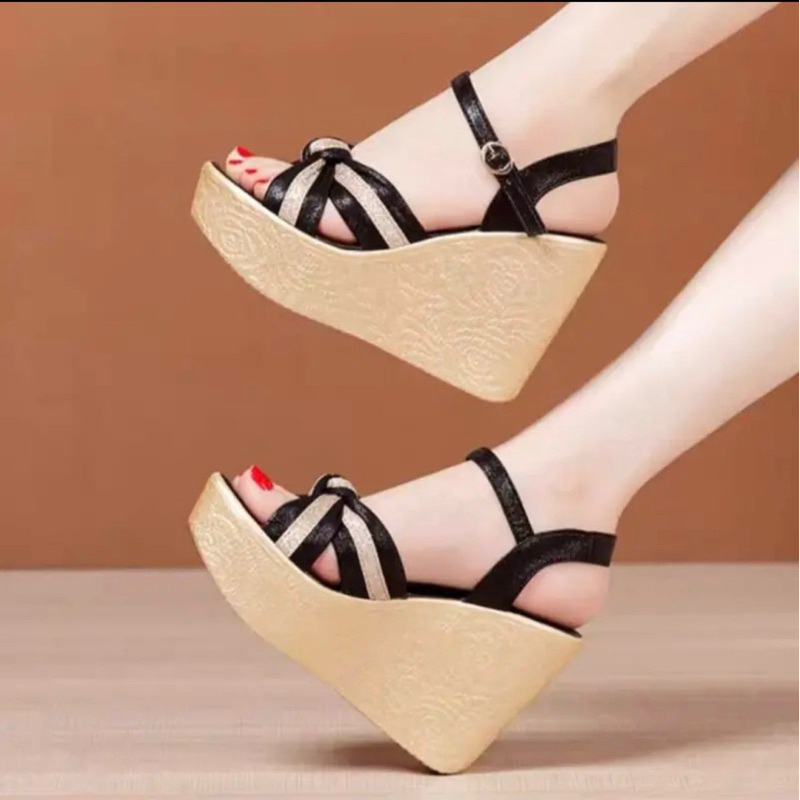 GIÀY SANDAL XUỒNG NƠ NHŨ CHÉO