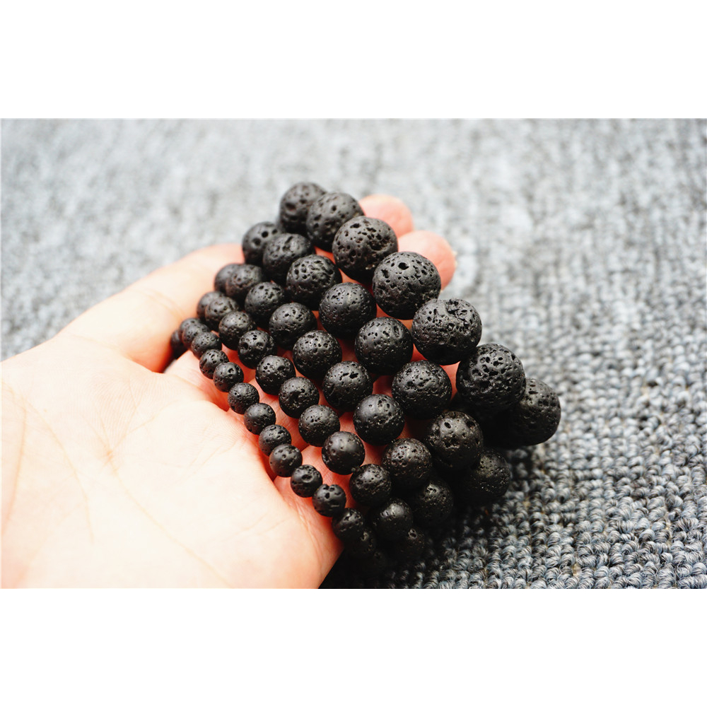 6~14mm vòng tay đá nham thạch, năng lượng cho mệnh thổ