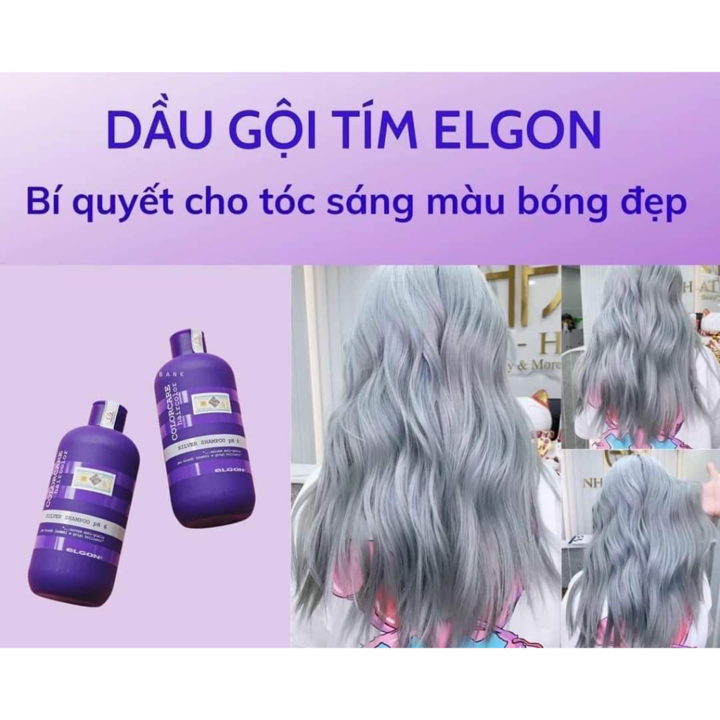Dầu gội và xả dành cho tóc tẩy trắng, tóc bạch kim Elgon Silver shampoo 300ml - 1000ml
