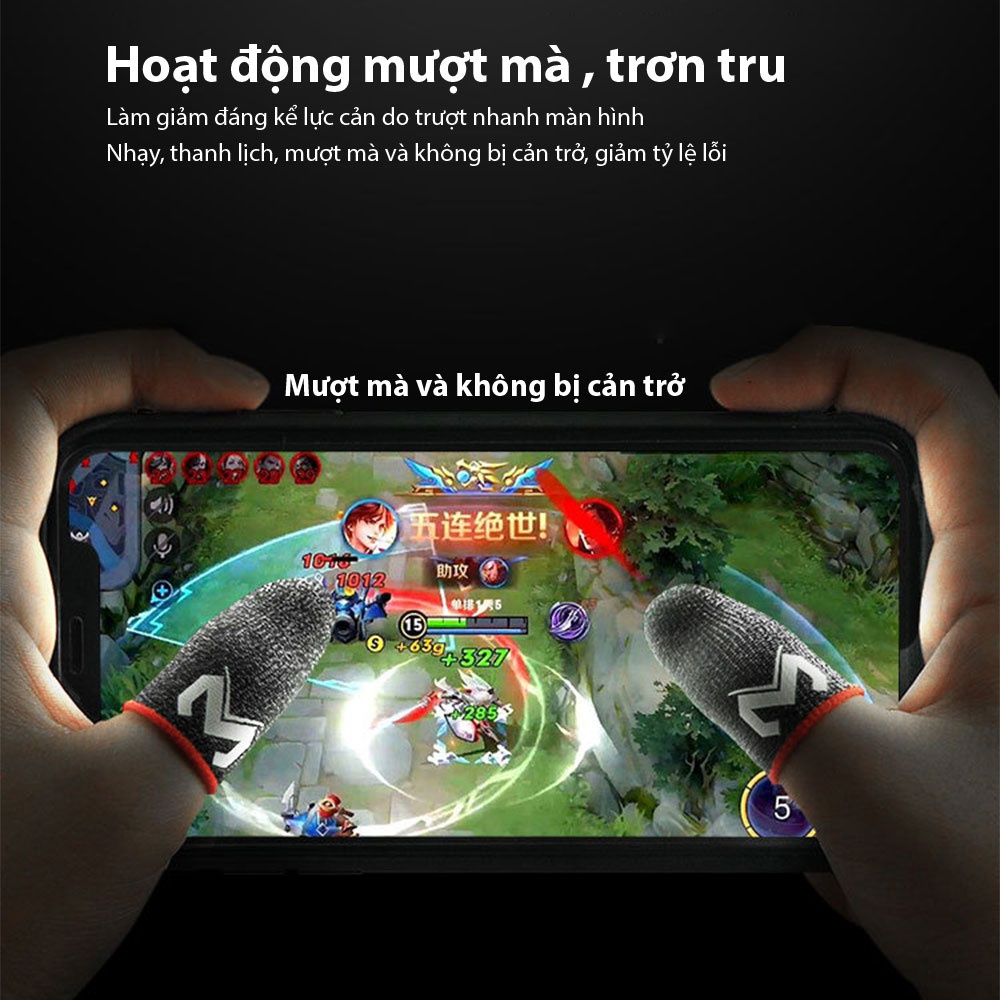 Găng Tay Chơi Game FF Chống Mồ Hôi PAOLU Memo Version 2 Finger Sleeve Phiên Bản Bao Tay Cảm Ứng Siêu Nhạy Sợi Carbon