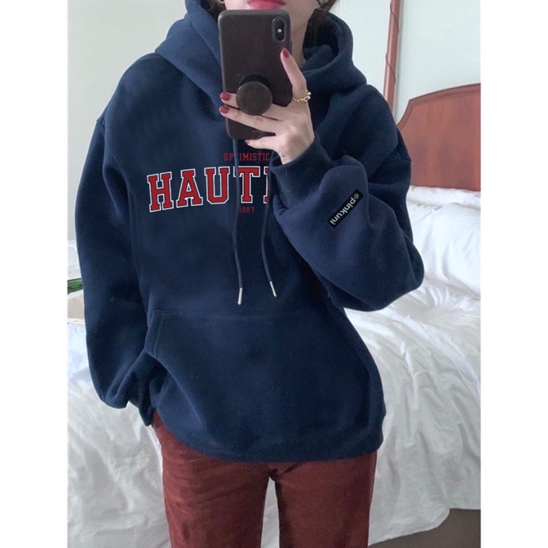 Áo Khoác HOODIE nỉ bông mũ to 2 lớp Unisex form rộng HAUTEUR mới nhất 2023 | BigBuy360 - bigbuy360.vn