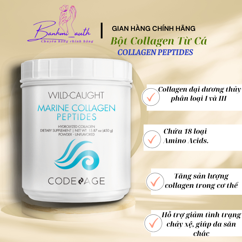 Bột Collagen thủy phân Từ Cá Code Age Wild Caught Marine Collagen Peptides